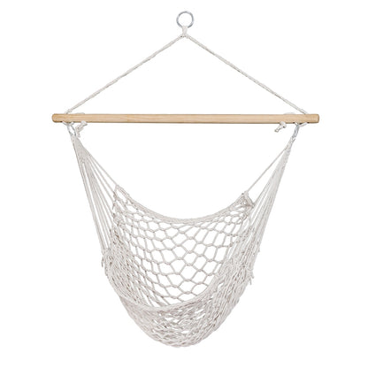 Gardeon Hammock Chair Outdoor Hanging Camping Mesh Indoor Cream HM-CHAIR-MES-CREAM