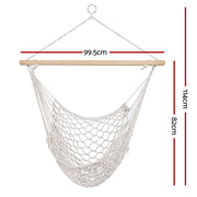 Gardeon Hammock Chair Outdoor Hanging Camping Mesh Indoor Cream HM-CHAIR-MES-CREAM