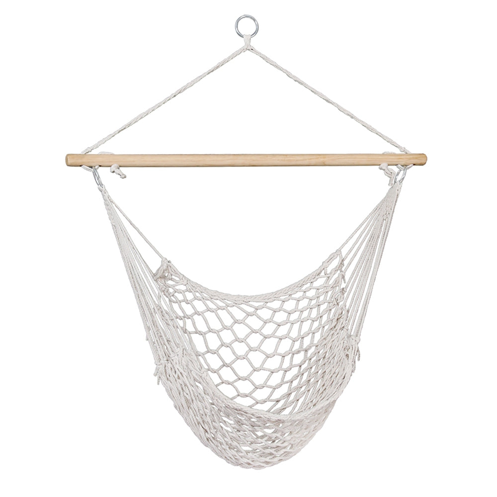 Gardeon Hammock Chair Outdoor Hanging Camping Mesh Indoor Cream HM-CHAIR-MES-CREAM