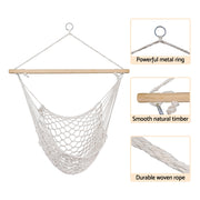 Gardeon Hammock Chair Outdoor Hanging Camping Mesh Indoor Cream HM-CHAIR-MES-CREAM