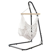 Gardeon Hammock Hanging Chair with Heavy Duty Steel Stand HM-CHAIR-MES-CREAM-A