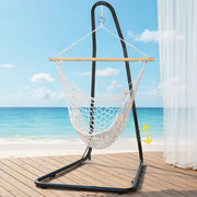 Gardeon Hammock Hanging Chair with Heavy Duty Steel Stand HM-CHAIR-MES-CREAM-A