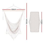 Gardeon Hammock Chair Swing Camping Mesh Cream HM-CHAIR-MESH-CREAM