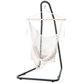 Gardeon Hammock Hanging Chair with Heavy Duty Steel Stand HM-CHAIR-MESH-CREAM-A