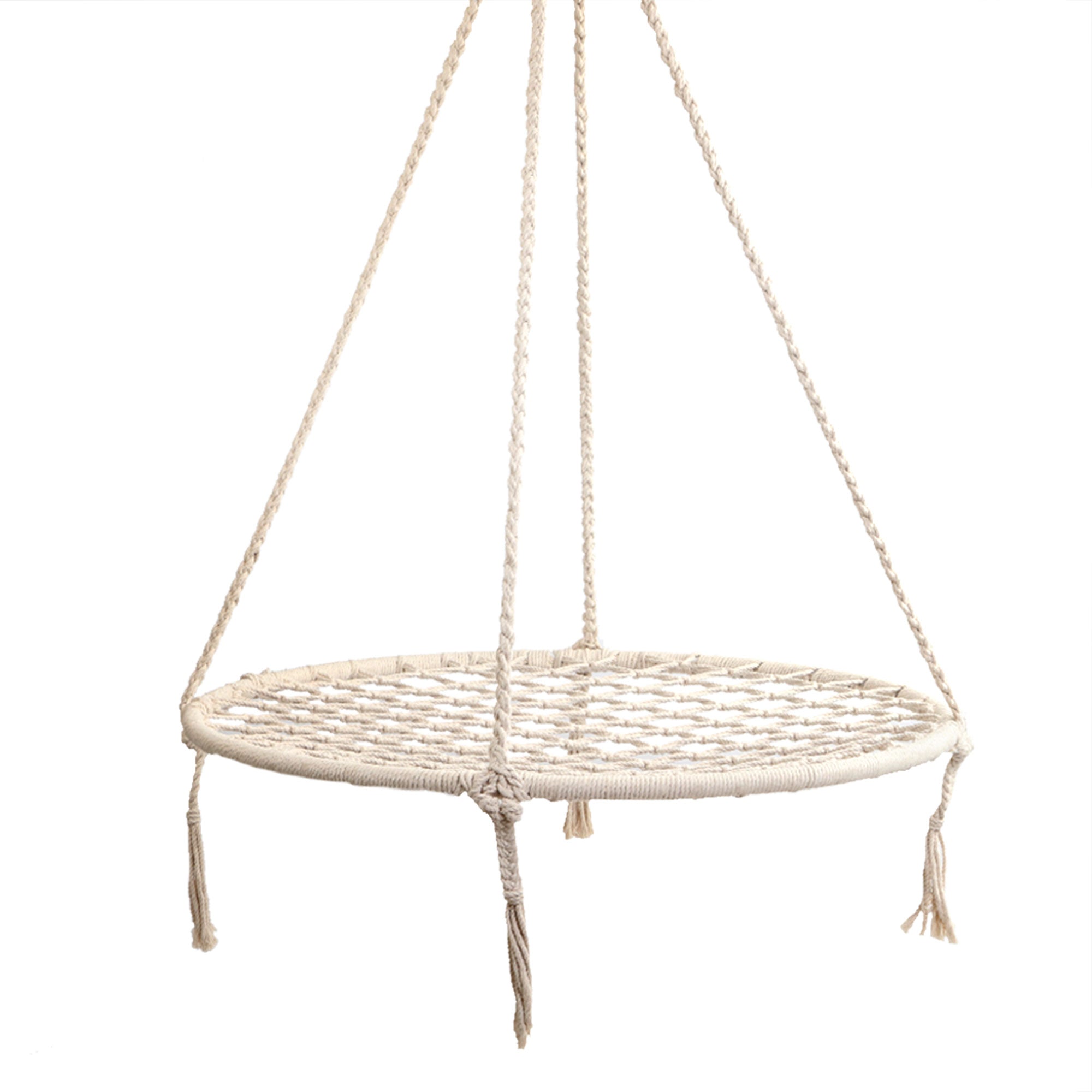 Gardeon Hammock Chair Outdoor Tree Swing Nest Web Hanging Seat 100cm HM-CHAIR-NEST-CREAM