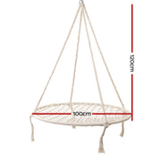 Gardeon Hammock Chair Outdoor Tree Swing Nest Web Hanging Seat 100cm HM-CHAIR-NEST-CREAM