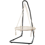 Gardeon Hammock Hanging Chair with Steel Stand HM-CHAIR-NEST-CREAM-A