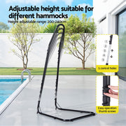 Gardeon Hammock Hanging Chair with Steel Stand HM-CHAIR-NEST-CREAM-A