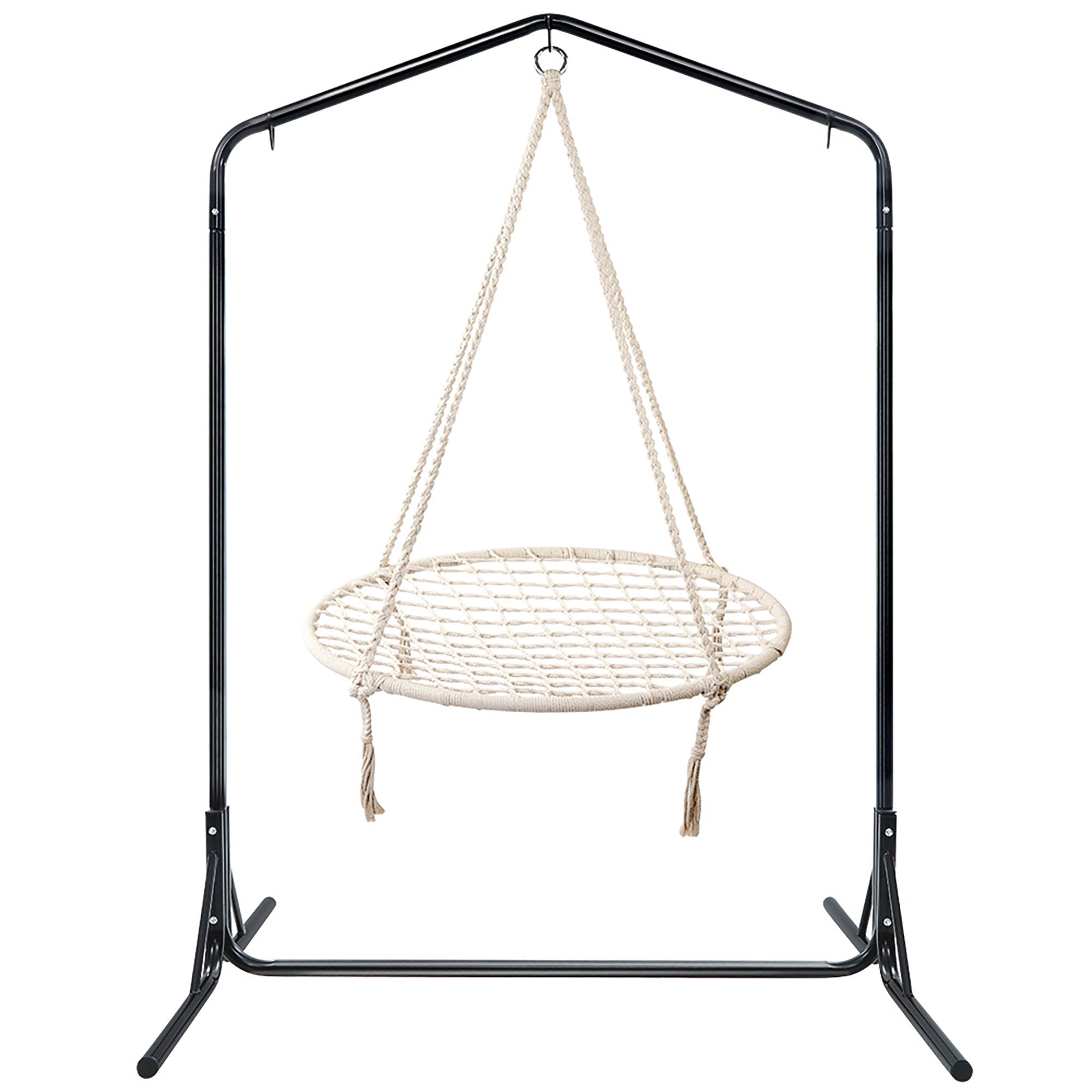Gardeon Hammock Chair with Stand Nest Web Outdoor Swing 100cm HM-CHAIR-NEST-CREAM-U