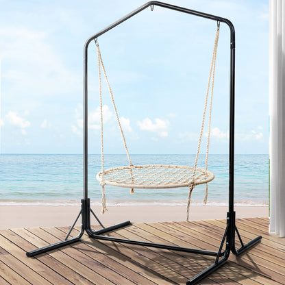 Gardeon Hammock Chair with Stand Nest Web Outdoor Swing 100cm HM-CHAIR-NEST-CREAM-U