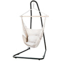Gardeon Hammock Chair with Heavy Duty Steel Stand HM-CHAIR-PILLOW-CREAM-A