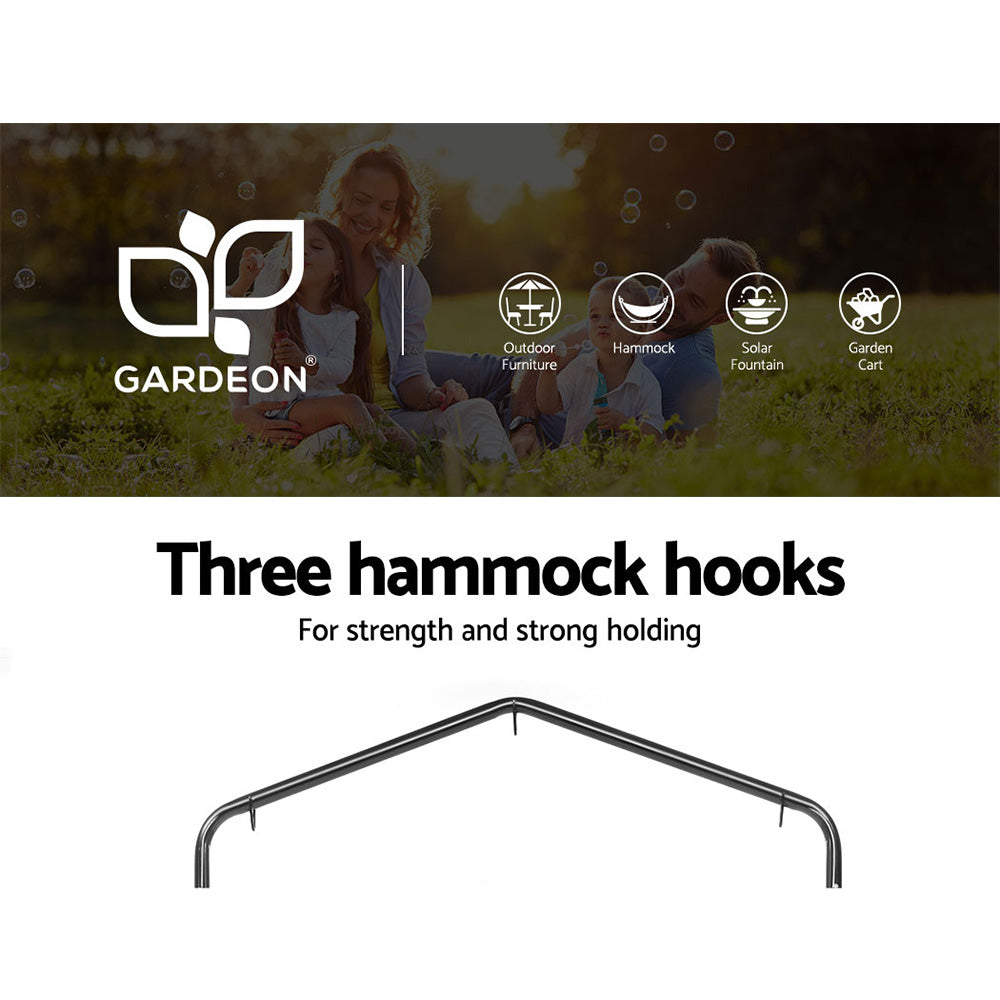 Gardeon Outdoor Hammock Chair with Stand Hanging Hammock with Pillow Cream HM-CHAIR-PILLOW-CREAM-U