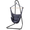 Gardeon Hammock Chair with Heavy Duty Steel Stand HM-CHAIR-PILLOW-GREY-A
