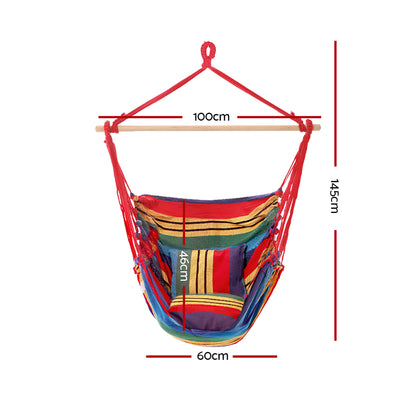 Gardeon Hammock Chair Outdoor Camping Hanging Hammocks Cushion Pillow Rainbow HM-CHAIR-PILLOW-RAINBOW