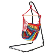 Gardeon Hammock Chair with Heavy Duty Steel Stand HM-CHAIR-PILLOW-RAINBOW-A