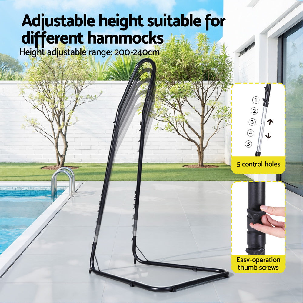 Gardeon Hammock Chair Stand Heavy Duty Steel Frame Black HM-CHAIR-STAND-A