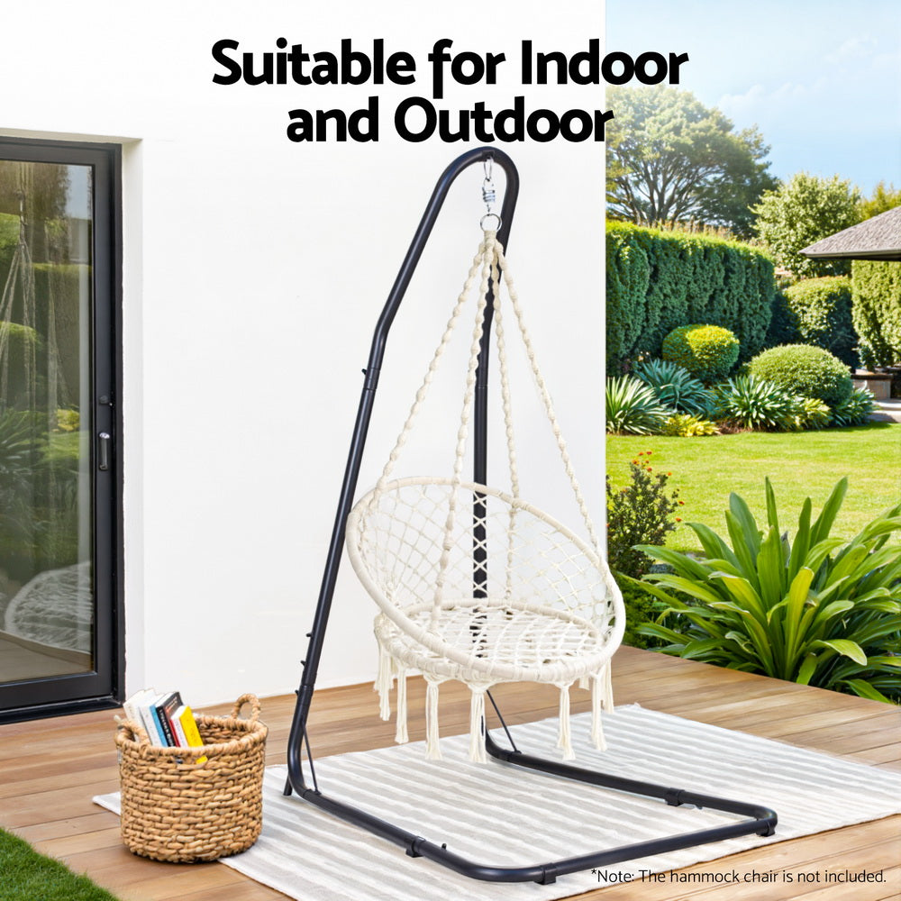 Gardeon Hammock Chair Stand Heavy Duty Steel Frame Black HM-CHAIR-STAND-A