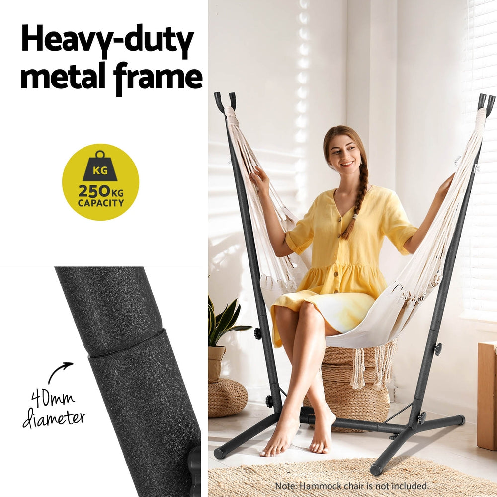 Gardeon Hammock Chair Stand Metal Frame Black HM-CHAIR-STAND-H