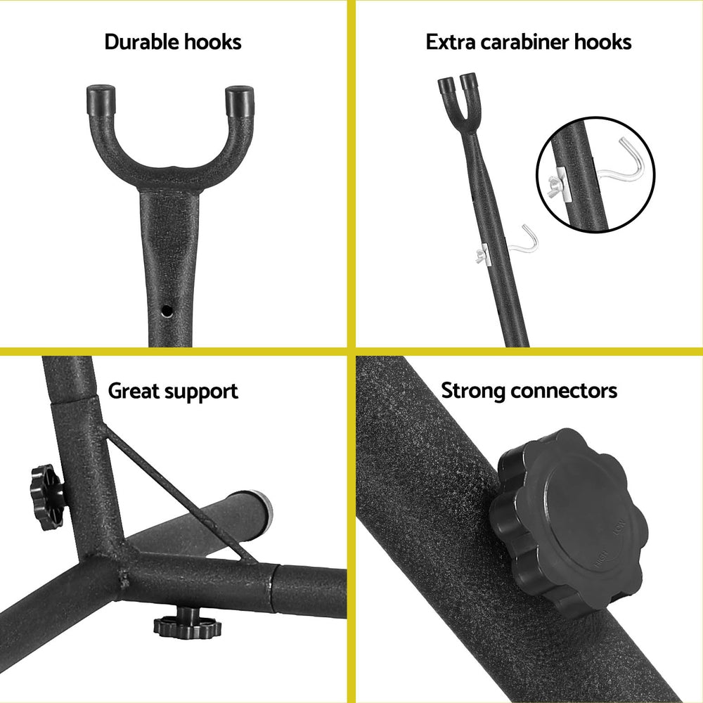 Gardeon Hammock Chair Stand Metal Frame Black HM-CHAIR-STAND-H