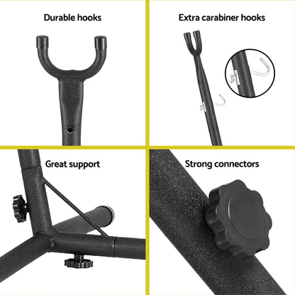 Gardeon Hammock Chair Stand Metal Frame Black HM-CHAIR-STAND-H