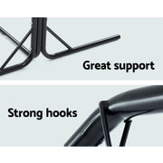 Gardeon Hammock Chair with Stand Macrame Outdoor Garden 2 Seater Grey HM-CHAIR-STAND-U-DOU-GREY