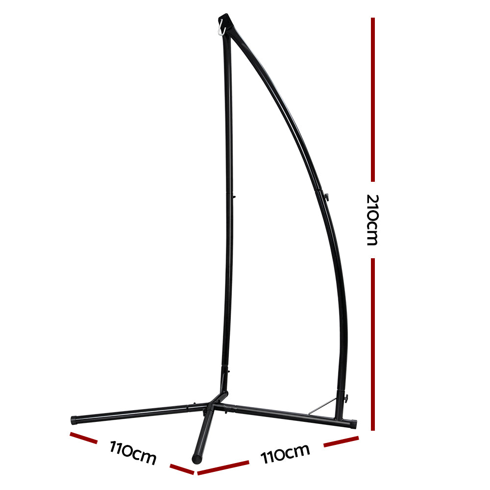 Gardeon Hammock Chair Steel Stand Outdoor Furniture Heavy Duty Black HM-CHAIR-STAND-X