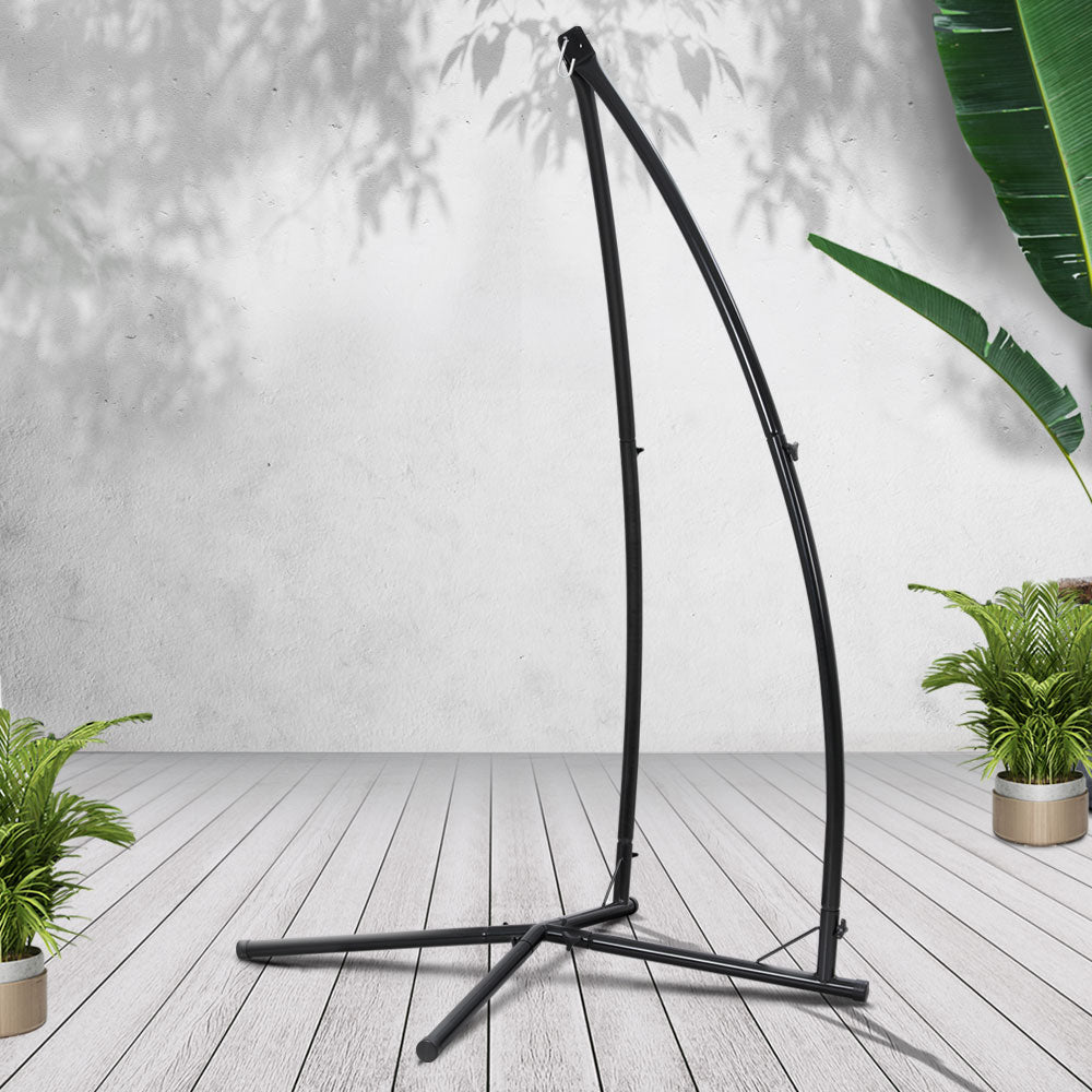 Gardeon Hammock Chair Steel Stand Outdoor Furniture Heavy Duty Black HM-CHAIR-STAND-X