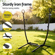 Gardeon Hammock Chair Stand Iron Frame w/ Phone Holder Black HM-CHAIR-STD-H