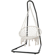 Gardeon Hammock Hanging Chair with Steel Stand HM-CHAIR-SWING-CREAM-A