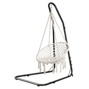 Gardeon Hammock Hanging Chair with Steel Stand HM-CHAIR-SWING-CREAM-A