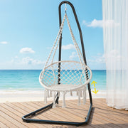 Gardeon Hammock Hanging Chair with Steel Stand HM-CHAIR-SWING-CREAM-A