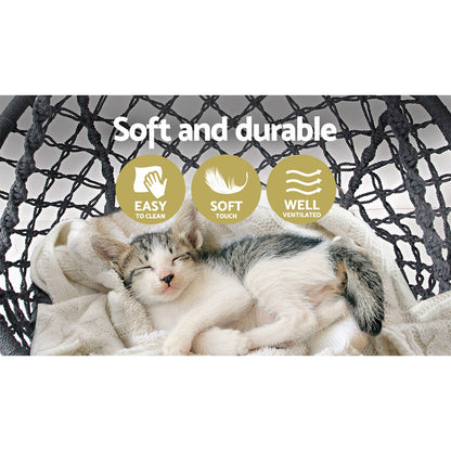 Gardeon Hammock Chair Outdoor Hanging Macrame Cotton Indoor Grey HM-CHAIR-SWING-GREY