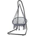 Gardeon Hammock Hanging Chair with Steel Stand HM-CHAIR-SWING-GREY-A