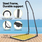 Gardeon Hammock Hanging Chair with Steel Stand HM-CHAIR-SWING-GREY-A