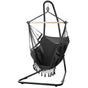 Gardeon Hammock Hanging Chair with Steel Stand HM-CHAIR-TASSEL-GREY-A