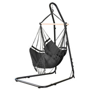 Gardeon Hammock Hanging Chair with Steel Stand HM-CHAIR-TASSEL-GREY-A