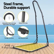 Gardeon Hammock Hanging Chair with Steel Stand HM-CHAIR-TASSEL-GREY-A
