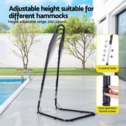 Gardeon Hammock Hanging Chair with Steel Stand HM-CHAIR-TASSEL-GREY-A