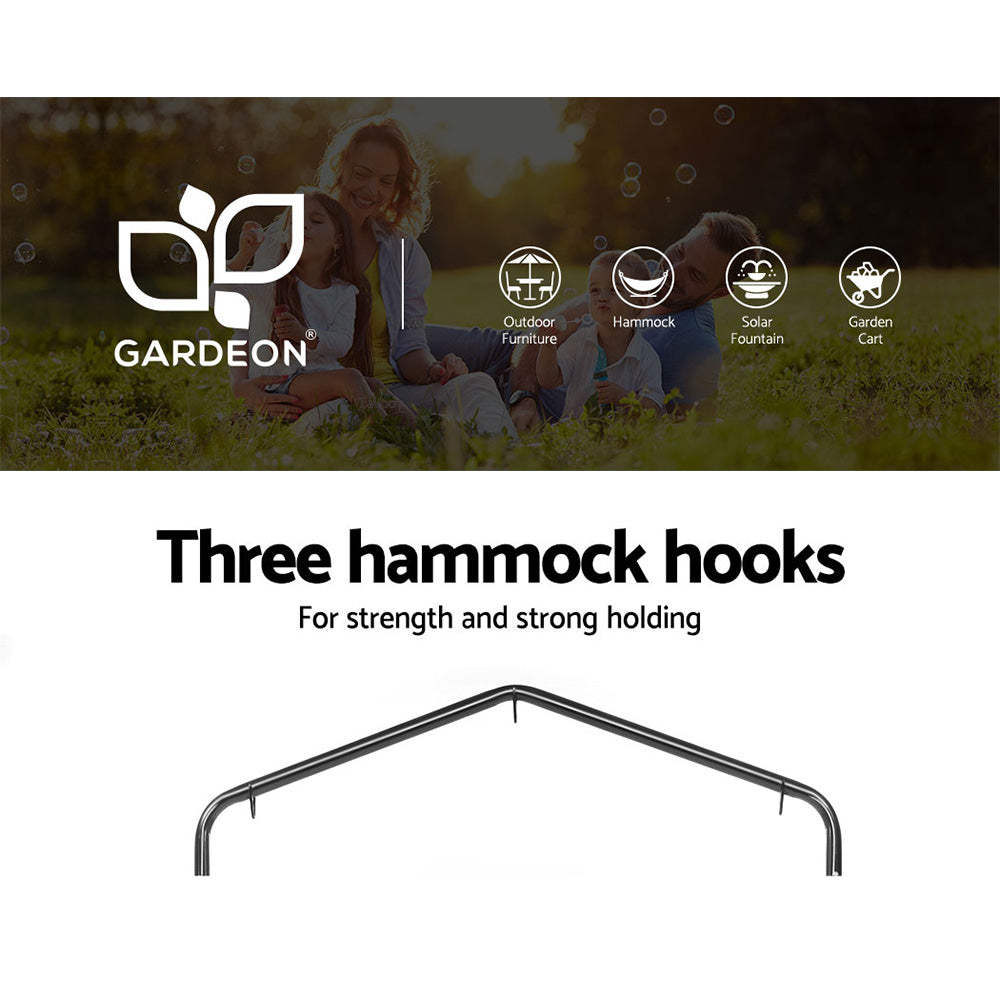 Gardeon Outdoor Hammock Chair with Stand Tassel Hanging Rope Hammocks Grey HM-CHAIR-TASSEL-GREY-U
