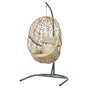 Gardeon Outdoor Egg Swing Chair Wicker Rattan Furniture Pod Stand Cushion Yellow HM-EGG-J-NEST-S-YE-AB