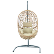 Gardeon Outdoor Egg Swing Chair Wicker Rattan Furniture Pod Stand Cushion Yellow HM-EGG-J-NEST-S-YE-AB