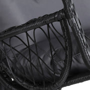 Gardeon Outdoor Egg Swing Chair Wicker Furniture Pod Stand Armrest Black HM-EGG-RAN-S-ARM-BK