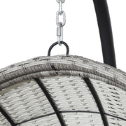 Gardeon Outdoor Egg Swing Chair Wicker Furniture Pod Stand Armrest Light Grey HM-EGG-RAN-S-ARM-LGR