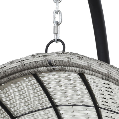 Gardeon Outdoor Egg Swing Chair Wicker Furniture Pod Stand Armrest Light Grey HM-EGG-RAN-S-ARM-LGR