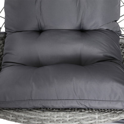 Gardeon Outdoor Egg Swing Chair Wicker Furniture Pod Stand Armrest Light Grey HM-EGG-RAN-S-ARM-LGR