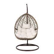 Gardeon Outdoor Egg Swing Chair Wicker Rattan Furniture Pod Stand Cushion Latte HM-EGG-RAN-S-LACR-AB