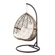 Gardeon Outdoor Egg Swing Chair Wicker Rattan Furniture Pod Stand Cushion Latte HM-EGG-RAN-S-LACR-AB