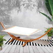 Gardeon Hammock Bed Outdoor Camping Garden Timber Hammock with Stand HM-TIM-ARC-DOU-FLA-AB