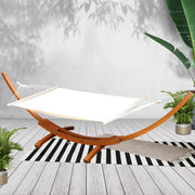 Gardeon Hammock Bed Outdoor Camping Garden Timber Hammock with Stand HM-TIM-ARC-DOU-FLA-AB