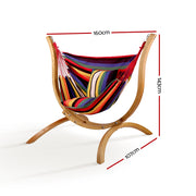 Gardeon Hammock Chair Timber Outdoor Furniture Camping with Wooden Stand HM-TIM-CHAIR-STAN-OX
